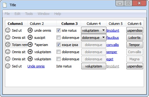 MockupUI - Table widget